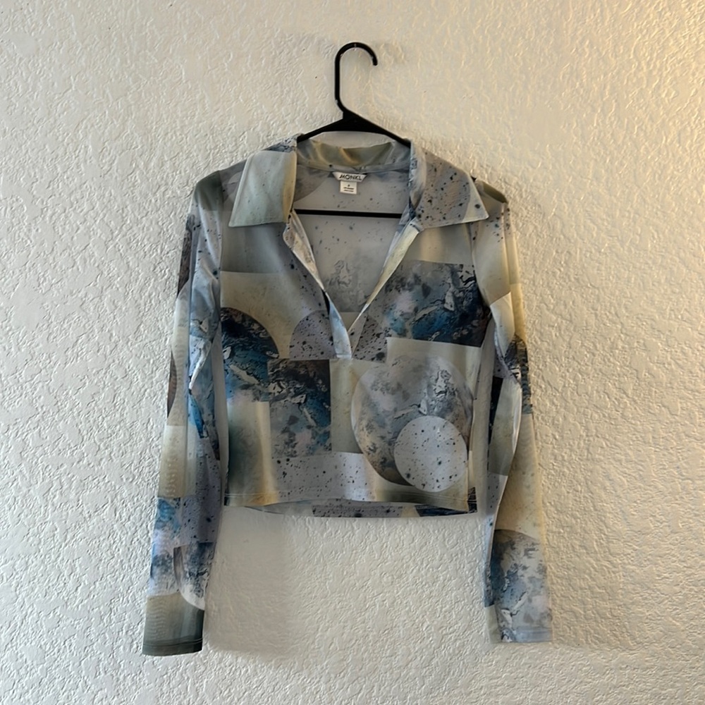 Monki sheer, long sleeved shirt